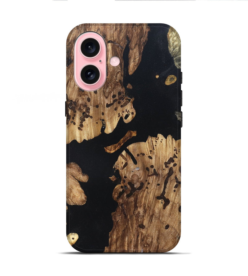 iPhone 16 Wood Live Edge Phone Case - Alaia (Wood Burl, 820825)
