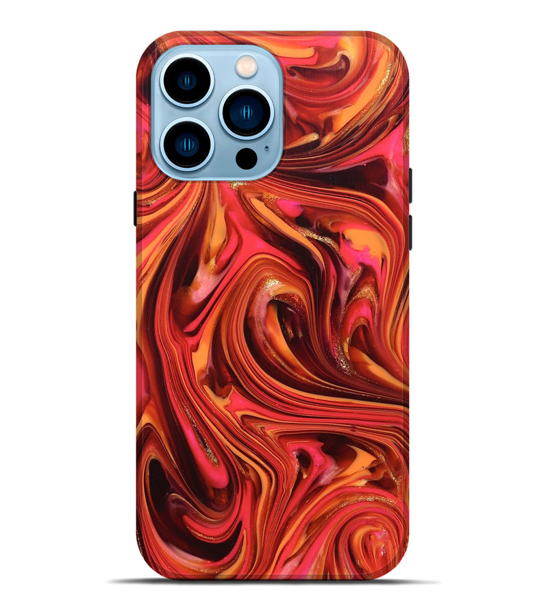iPhone 14 Pro Max ResinArt Live Edge Phone Case - Briana (Red, 820826)