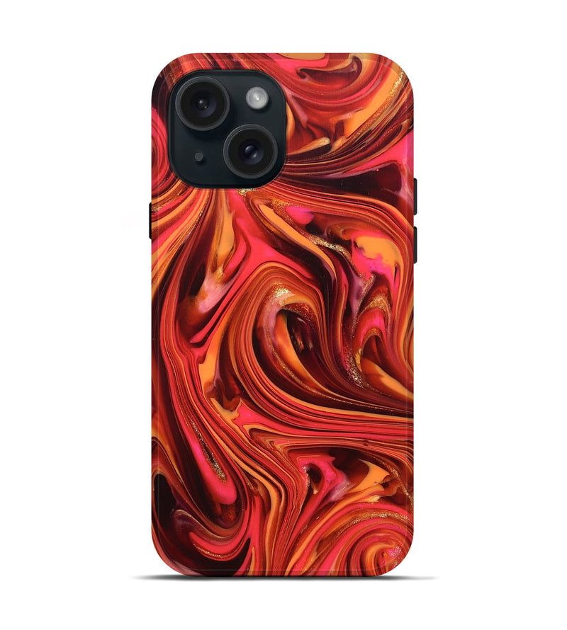 iPhone 15 ResinArt Live Edge Phone Case - Briana (Red, 820826)