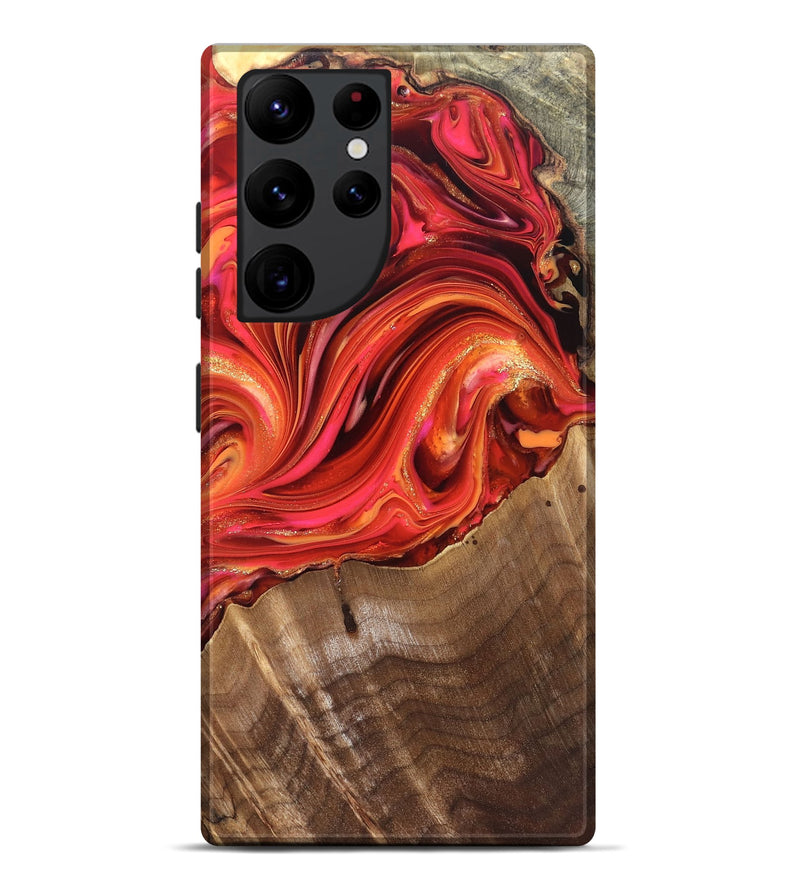 Galaxy S22 Ultra Wood Live Edge Phone Case - Valarie (Red, 820828)