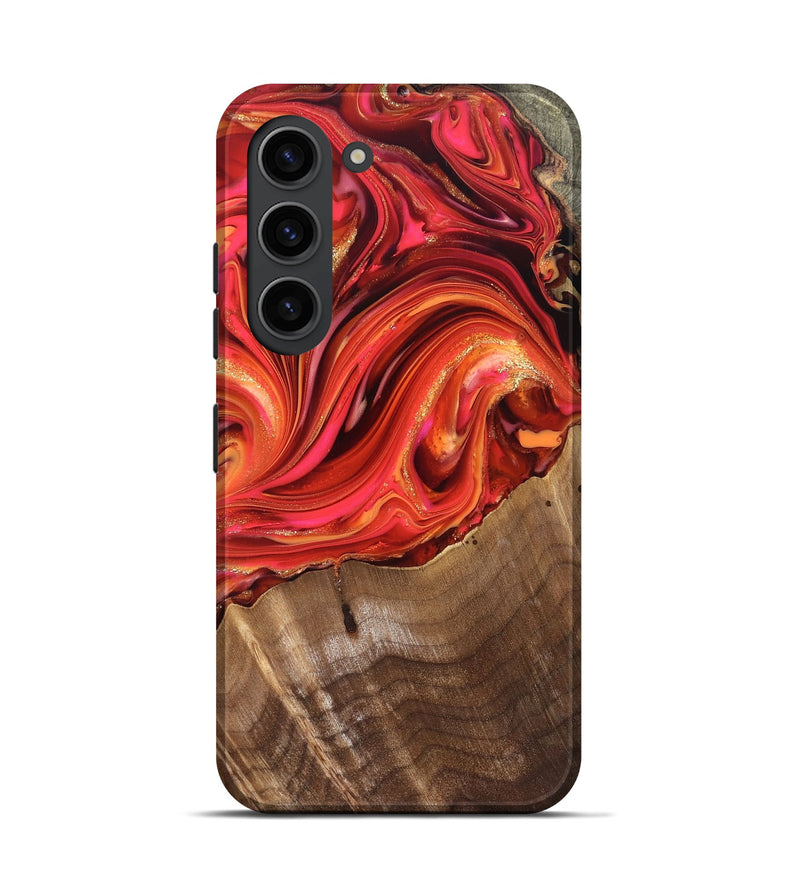 Galaxy S23 Wood Live Edge Phone Case - Valarie (Red, 820828)