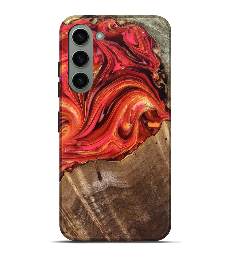 Galaxy S23 Plus Wood Live Edge Phone Case - Valarie (Red, 820828)