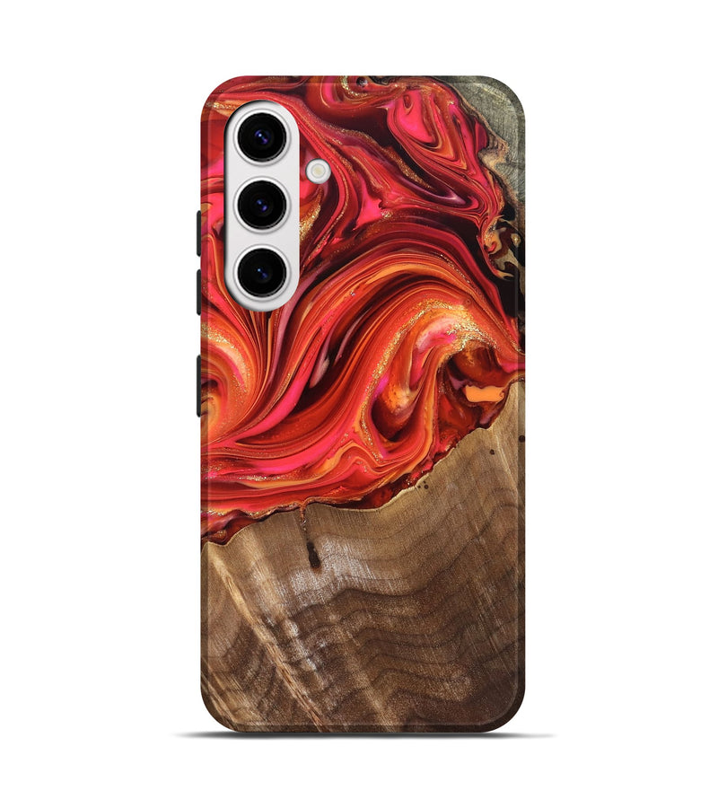 Galaxy S25 Wood Live Edge Phone Case - Valarie (Red, 820828)