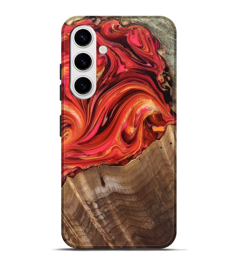 Galaxy S25 Plus Wood Live Edge Phone Case - Valarie (Red, 820828)