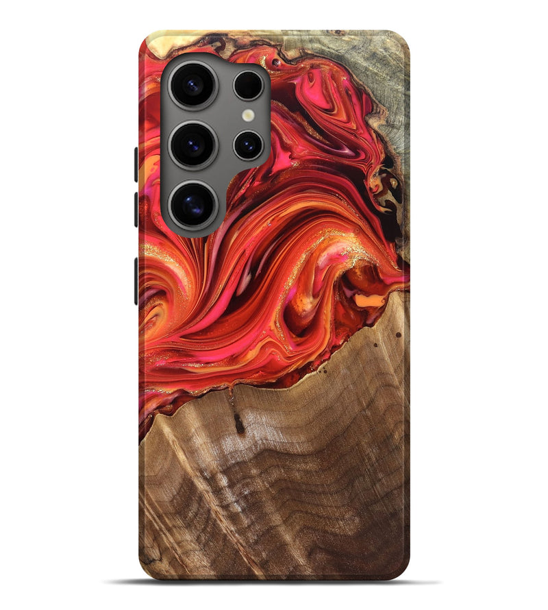 Galaxy S25 Ultra Wood Live Edge Phone Case - Valarie (Red, 820828)