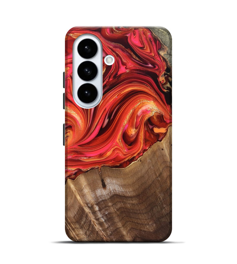Galaxy S26 Wood Live Edge Phone Case - Valarie (Red, 820828)