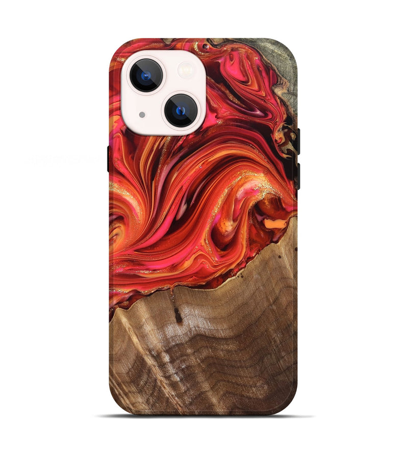iPhone 13 Wood Live Edge Phone Case - Valarie (Red, 820828)