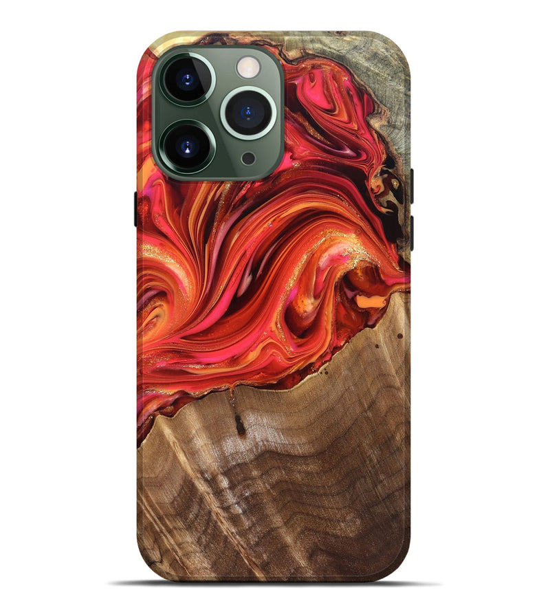 iPhone 13 Pro Max Wood Live Edge Phone Case - Valarie (Red, 820828)