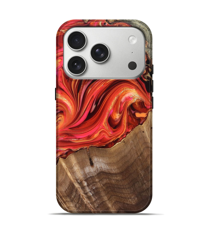 iPhone 17 Pro Wood Live Edge Phone Case - Valarie (Red, 820828)