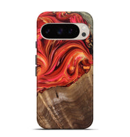 Pixel 9 Wood Live Edge Phone Case - Valarie (Red, 820828)