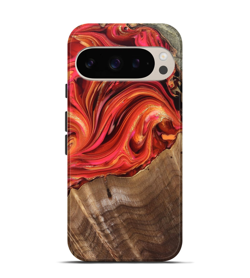 Pixel 9 Wood Live Edge Phone Case - Valarie (Red, 820828)