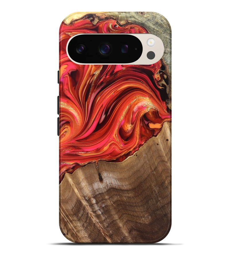 Pixel 9 Pro XL Wood Live Edge Phone Case - Valarie (Red, 820828)