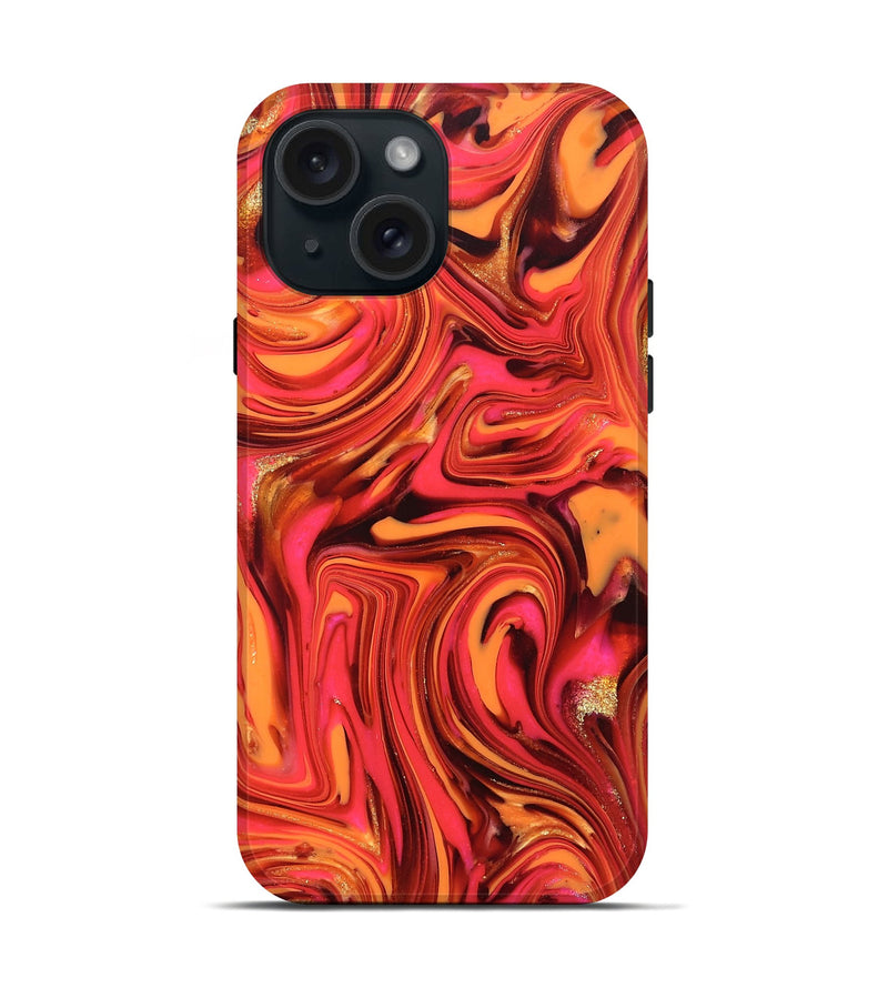 iPhone 15 ResinArt Live Edge Phone Case - Sydney (Red, 820829)