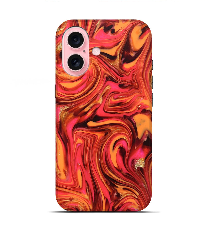 iPhone 16 ResinArt Live Edge Phone Case - Sydney (Red, 820829)