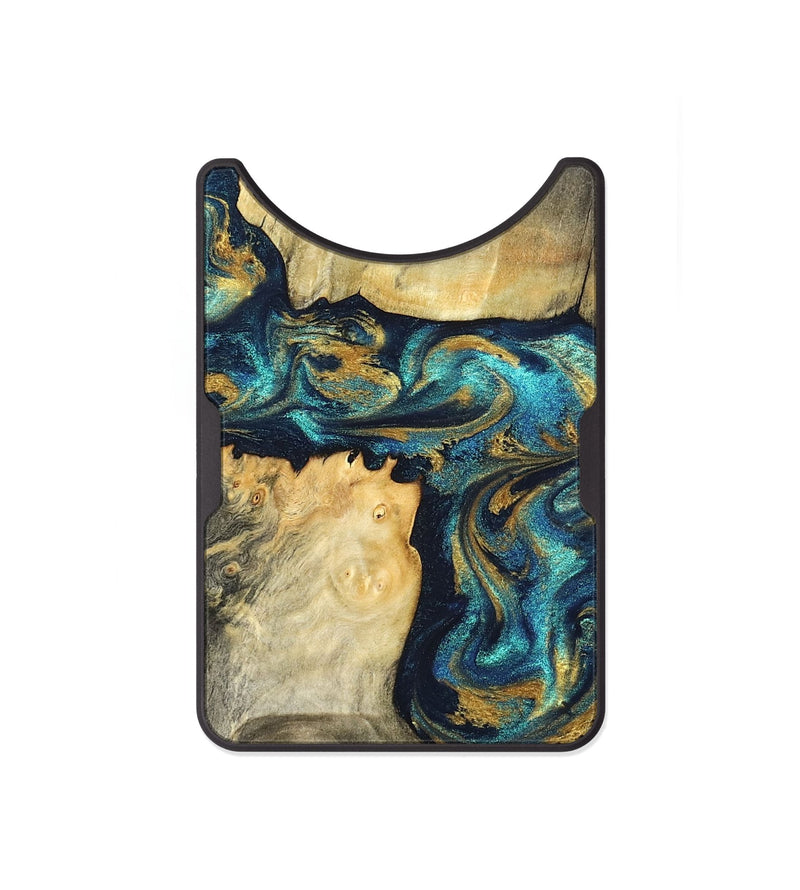 Alloy Wood Wallet - Rhoda (Teal & Gold, 820842)