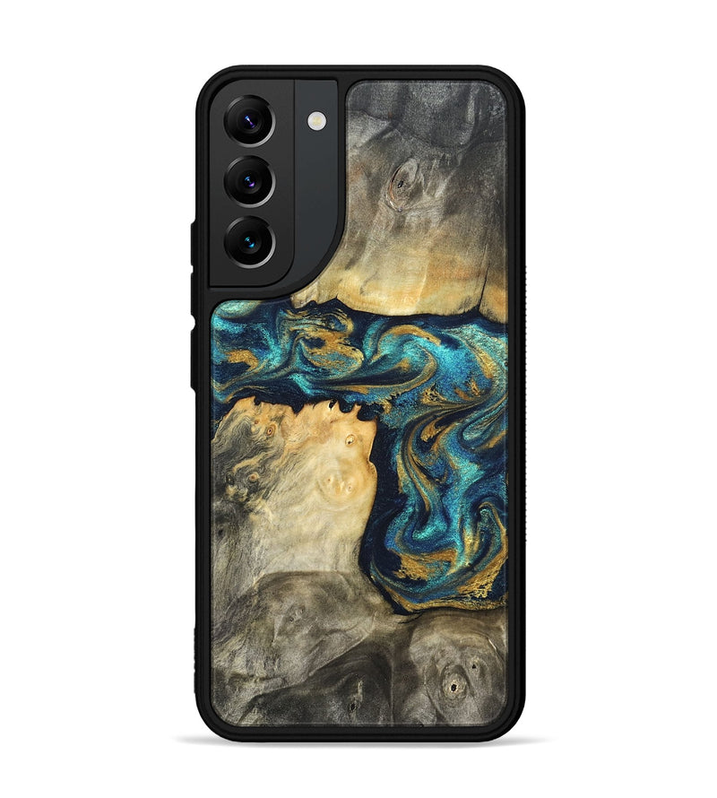 Galaxy S22 Plus Wood Phone Case - Rhoda (Teal & Gold, 820842)
