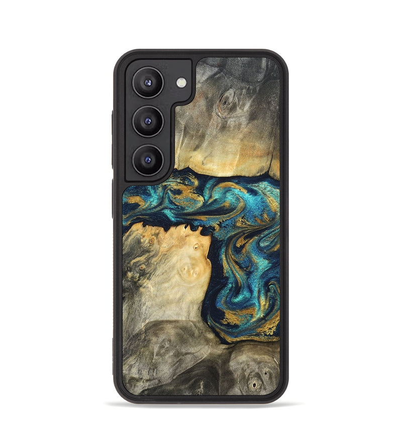 Galaxy S23 Wood Phone Case - Rhoda (Teal & Gold, 820842)