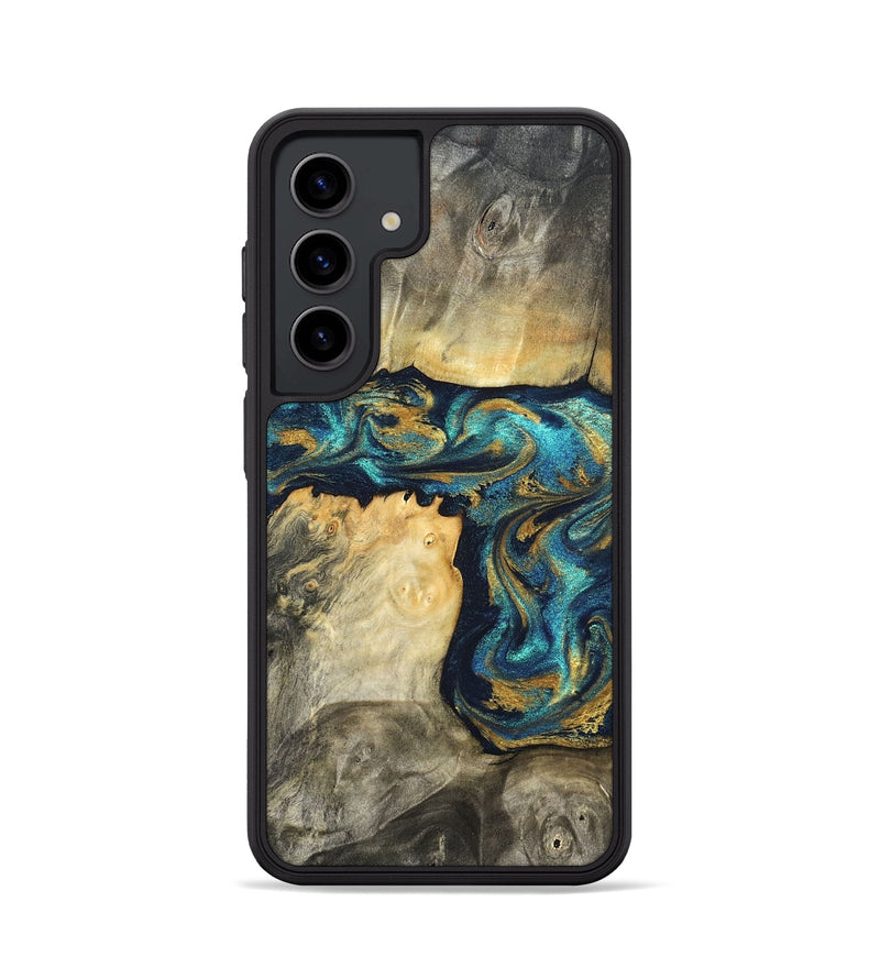 Galaxy S24 Wood Phone Case - Rhoda (Teal & Gold, 820842)