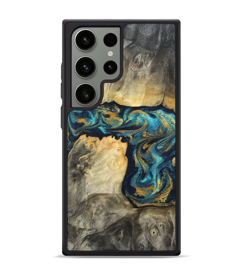Galaxy S24 Ultra Wood Phone Case - Rhoda (Teal & Gold, 820842)