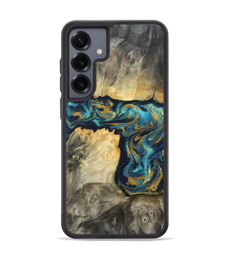 Galaxy S25 Plus Wood Phone Case - Rhoda (Teal & Gold, 820842)