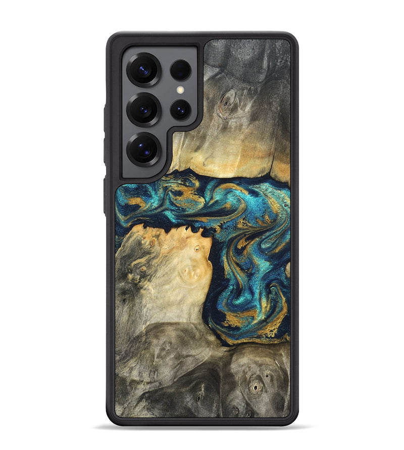 Galaxy S25 Ultra Wood Phone Case - Rhoda (Teal & Gold, 820842)