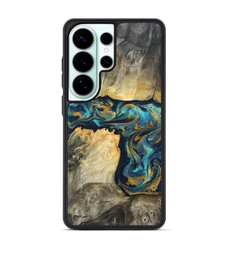 Galaxy S26 Ultra Wood Phone Case - Rhoda (Teal & Gold, 820842)