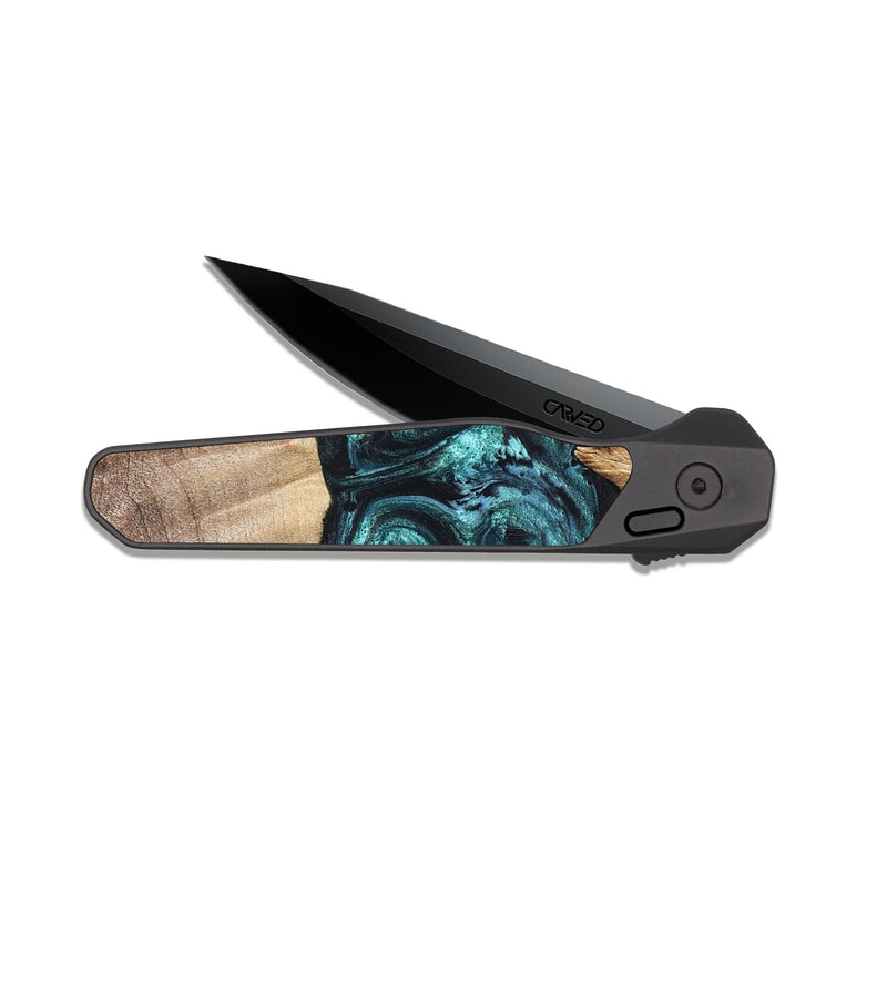 EDC Dark Slate Wood Pocket Knife - Melina (Green, 820845)