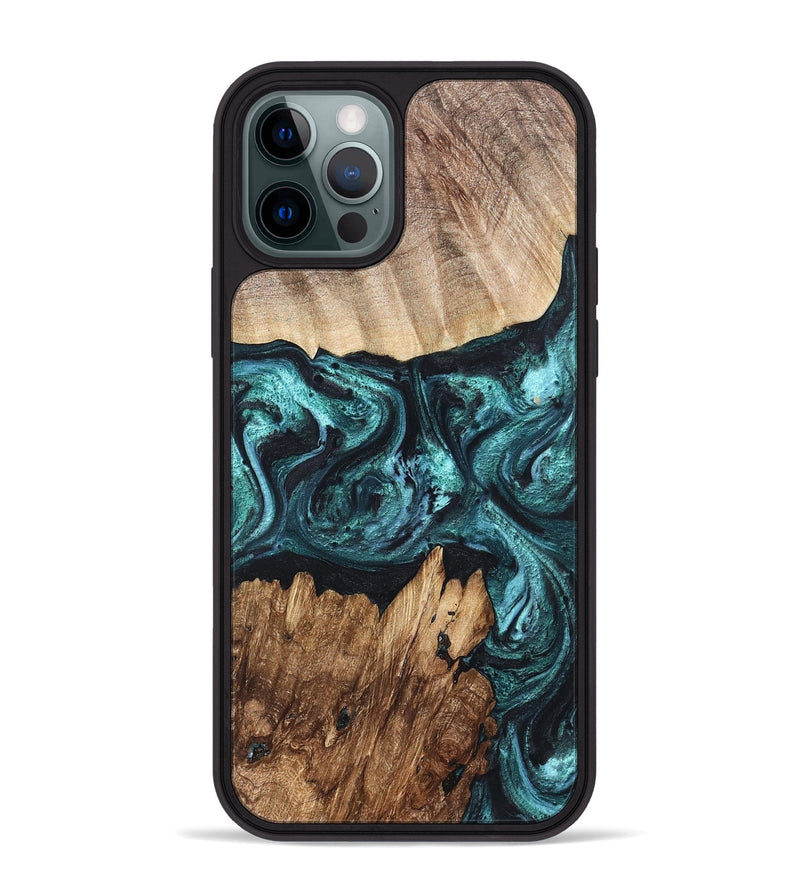iPhone 12 Pro Max Wood Phone Case - Melina (Green, 820845)