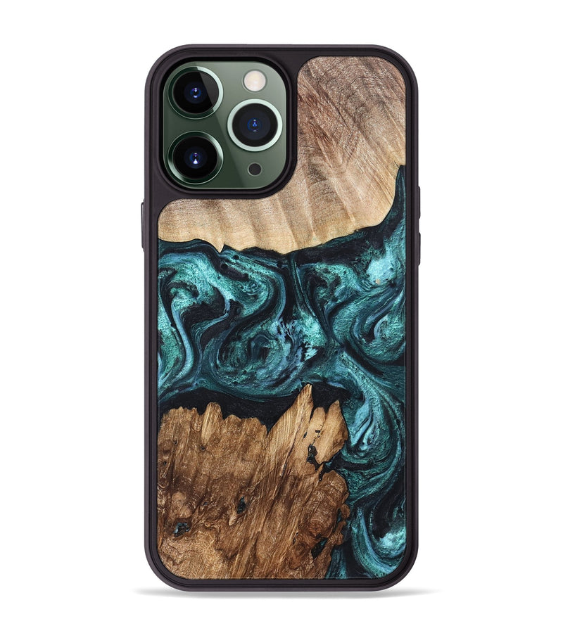iPhone 13 Pro Max Wood Phone Case - Melina (Green, 820845)