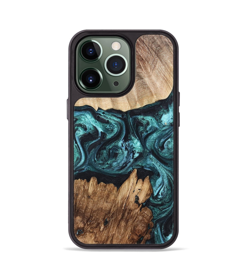 iPhone 13 Pro Wood Phone Case - Melina (Green, 820845)