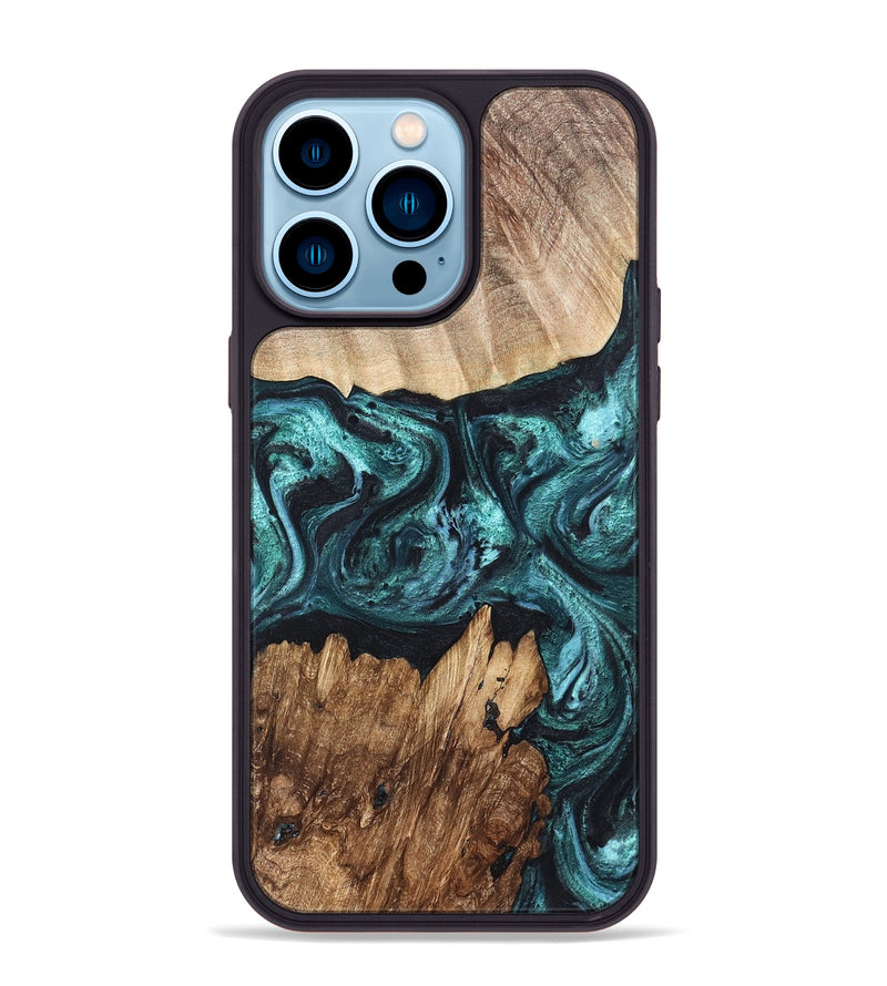 iPhone 14 Pro Max Wood Phone Case - Melina (Green, 820845)