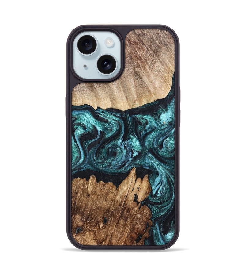 iPhone 15 Wood Phone Case - Melina (Green, 820845)