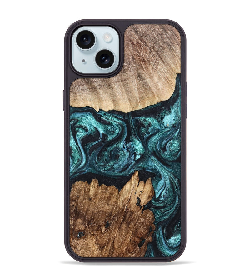 iPhone 15 Plus Wood Phone Case - Melina (Green, 820845)