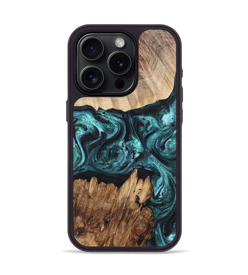 iPhone 15 Pro Wood Phone Case - Melina (Green, 820845)