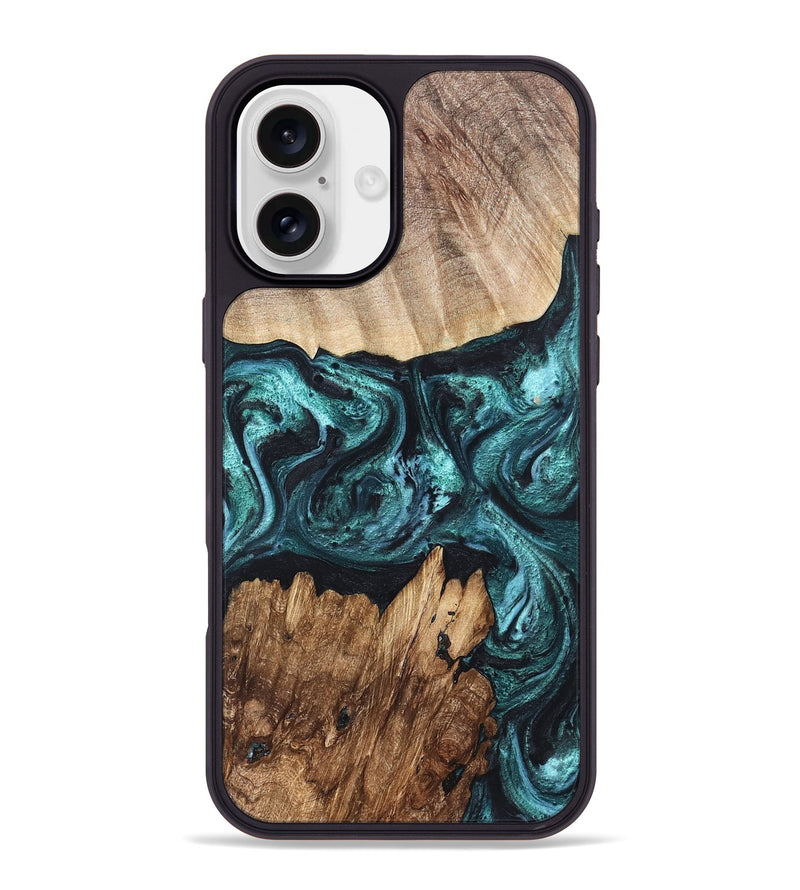 iPhone 16 Plus Wood Phone Case - Melina (Green, 820845)