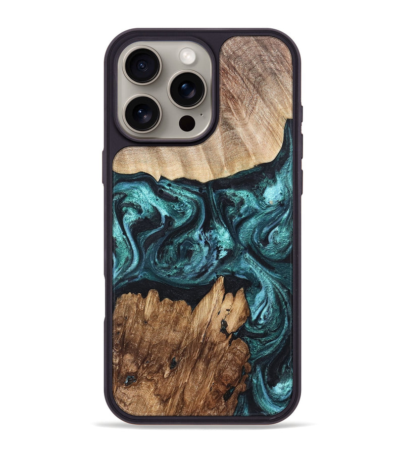 iPhone 16 Pro Max Wood Phone Case - Melina (Green, 820845)