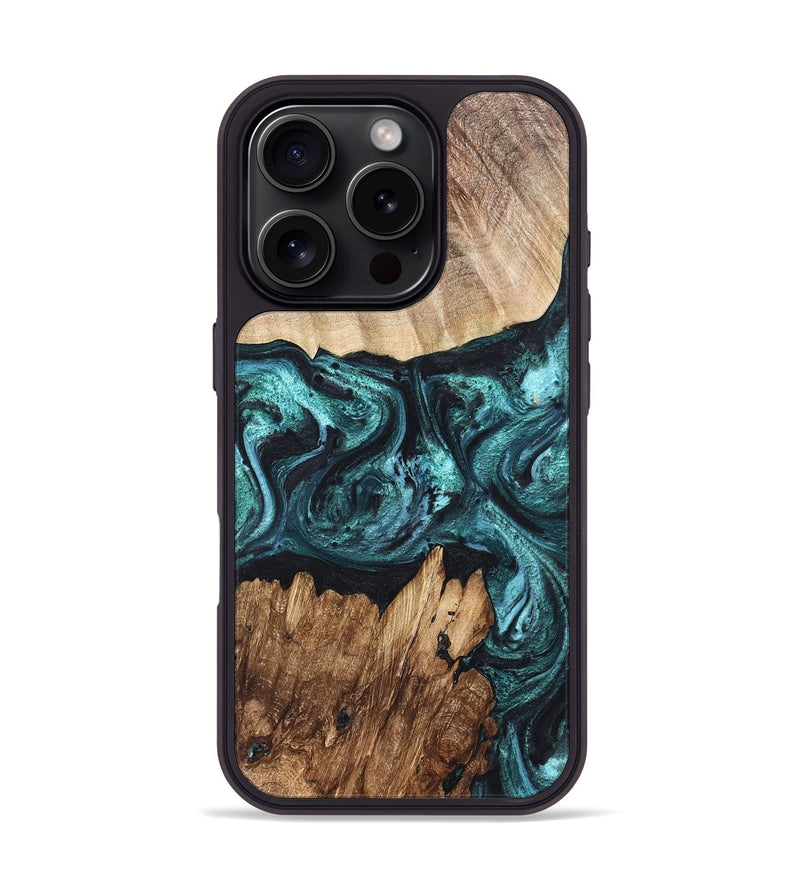iPhone 16 Pro Wood Phone Case - Melina (Green, 820845)