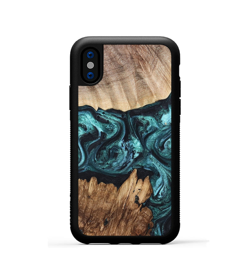 iPhone Xs Wood Phone Case - Melina (Green, 820845)