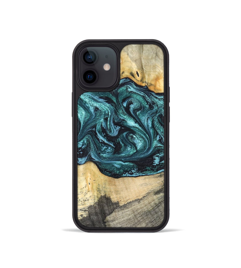 iPhone 12 mini Wood Phone Case - Telly (Green, 820846)