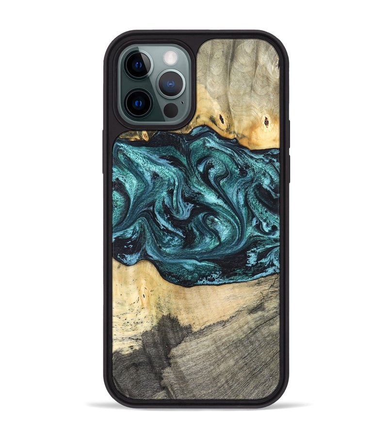 iPhone 12 Pro Max Wood Phone Case - Telly (Green, 820846)