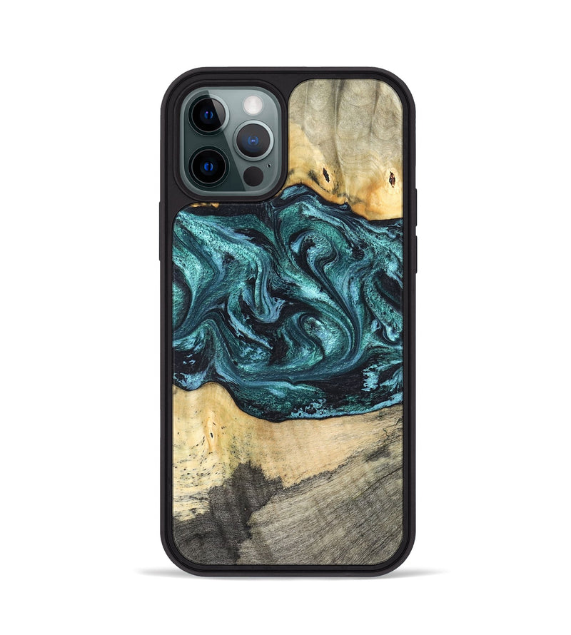 iPhone 12 Pro Wood Phone Case - Telly (Green, 820846)