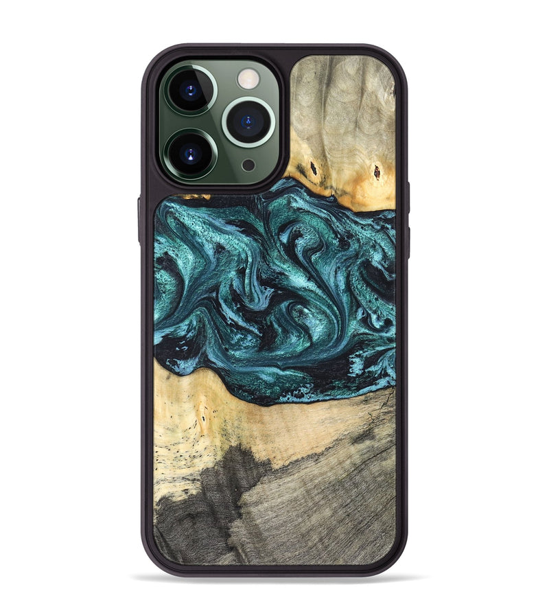 iPhone 13 Pro Max Wood Phone Case - Telly (Green, 820846)
