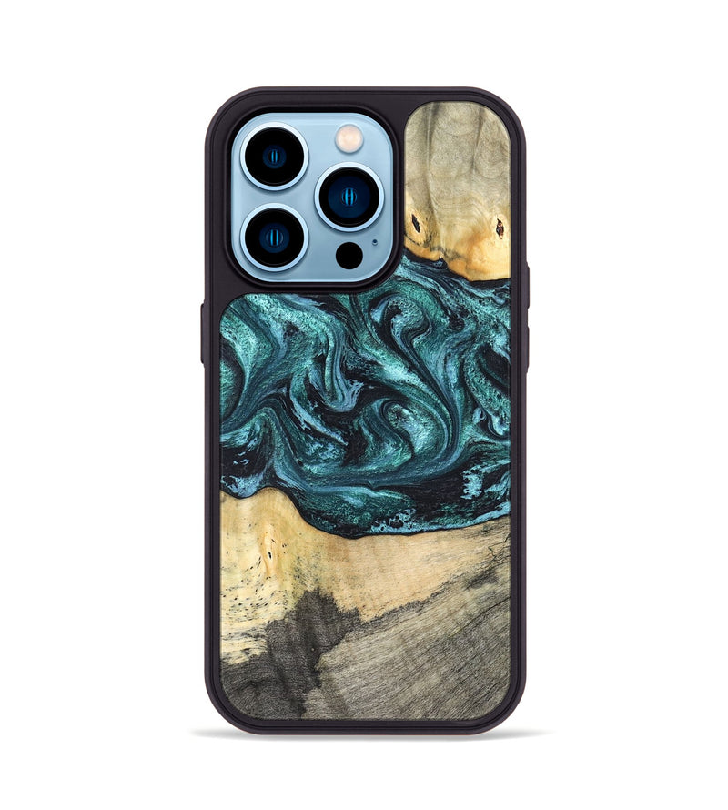 iPhone 14 Pro Wood Phone Case - Telly (Green, 820846)
