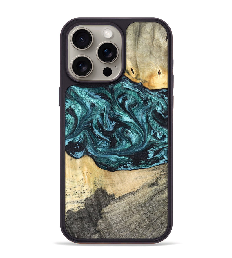iPhone 15 Pro Max Wood Phone Case - Telly (Green, 820846)