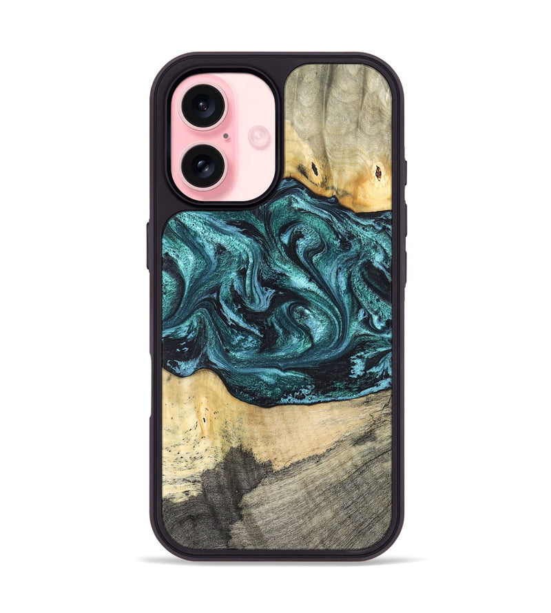 iPhone 16 Wood Phone Case - Telly (Green, 820846)