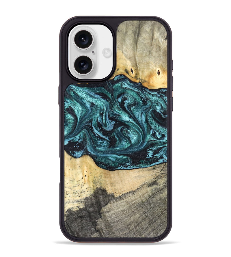 iPhone 16 Plus Wood Phone Case - Telly (Green, 820846)