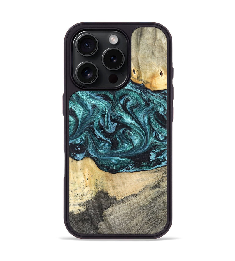 iPhone 16 Pro Wood Phone Case - Telly (Green, 820846)