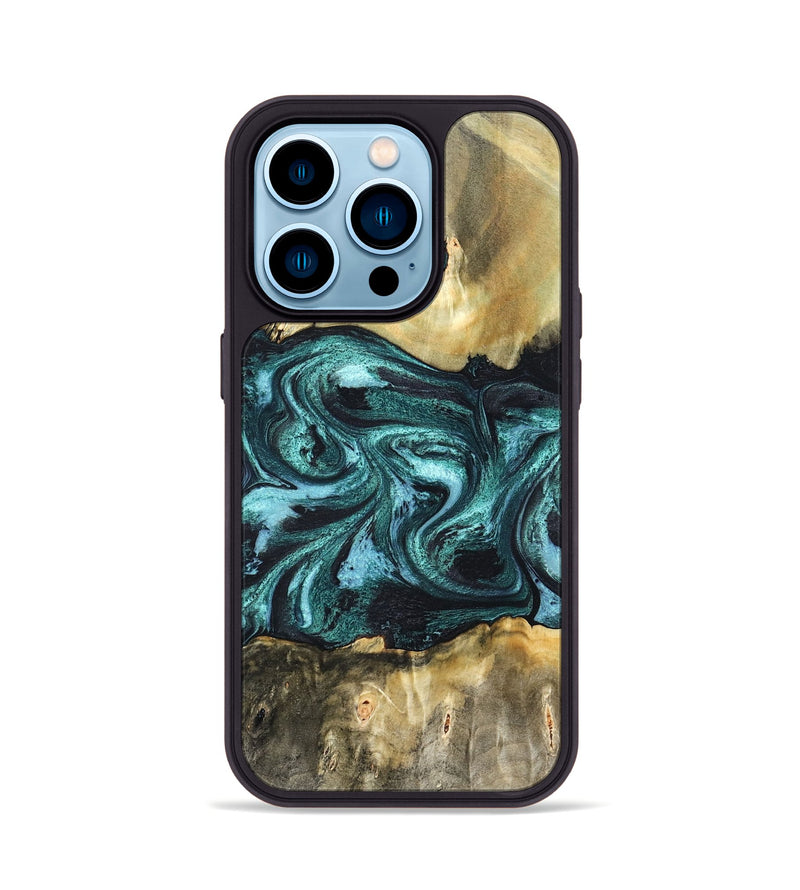 iPhone 14 Pro Wood Phone Case - Carmen (Green, 820848)