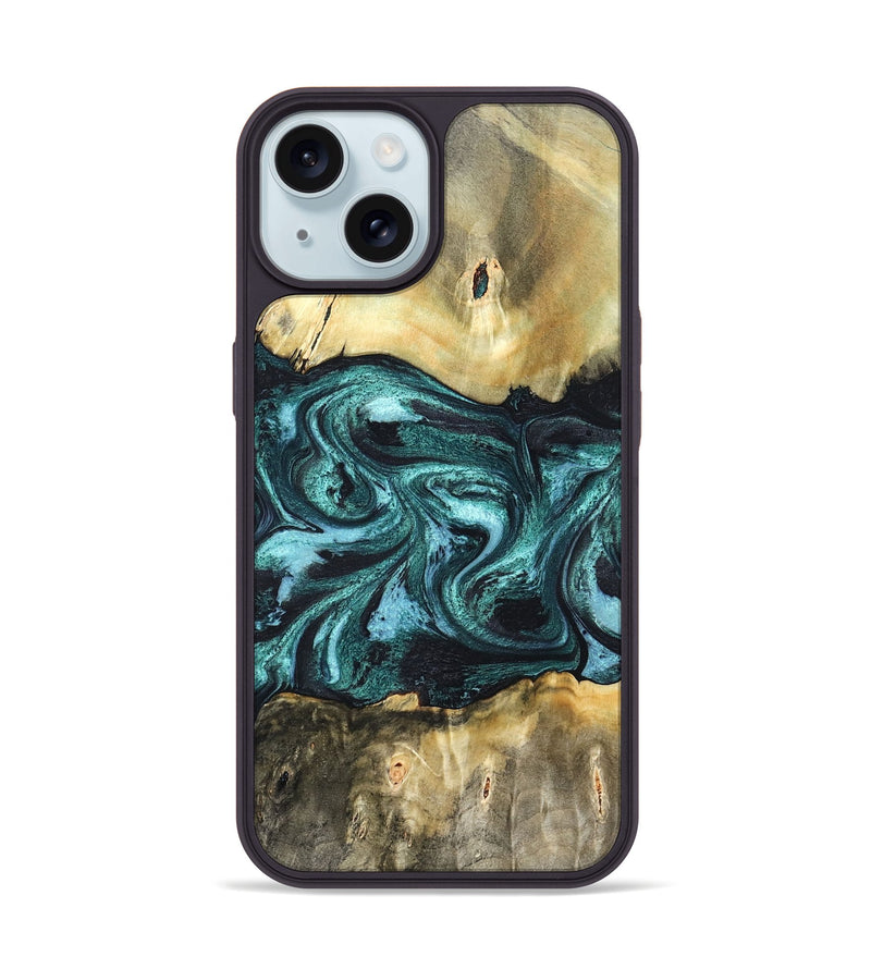 iPhone 15 Wood Phone Case - Carmen (Green, 820848)