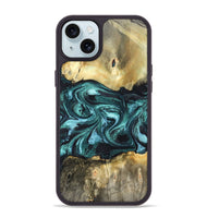 iPhone 15 Plus Wood Phone Case - Carmen (Green, 820848)
